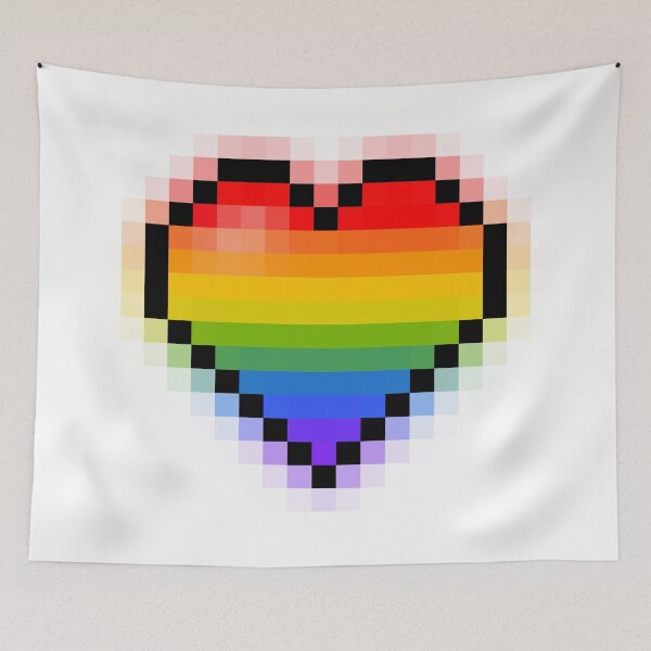 Item preview, Pixel Art Rainbow Heart designed and sold by NYXFN.