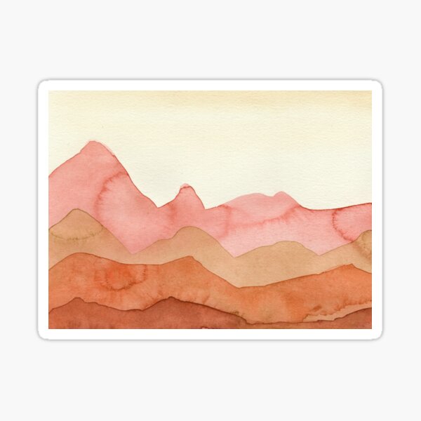 Berge in Orange, Ocker, Braun, Sticker