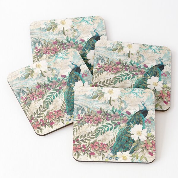 Item preview, Peacock Floral Dream Pattern designed and sold by digitalvintage.