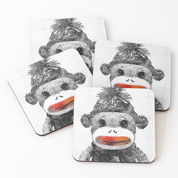 Item preview, Sock Monkey Art In Black White And Red - By Sharon Cummings designed and sold by Sharon Cummings Art.