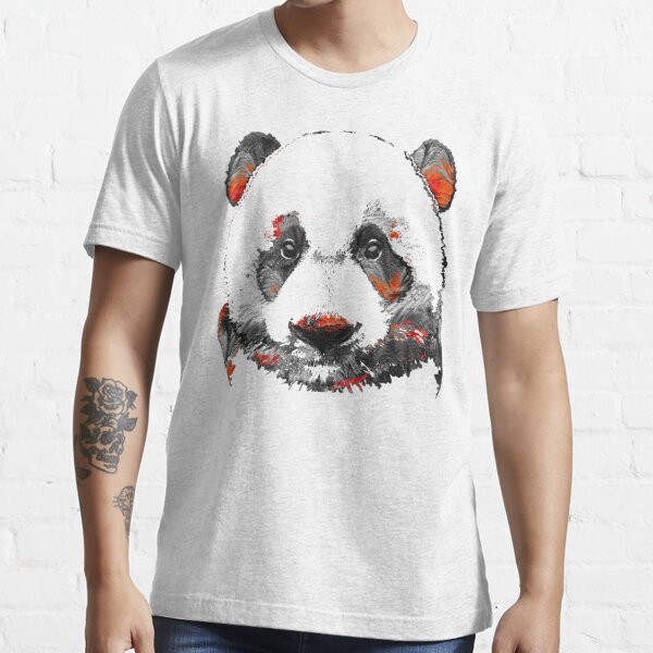 Panda Bear Art Black White Red By Sharon Cummings T Shirt For Sale By Sharoncummings 
