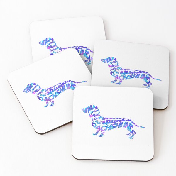 Item preview, Dachshund Typographic Watercolor Painting designed and sold by A Deniz Akerman.