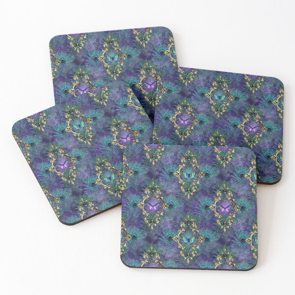 Item preview, Peacock Floral Dream Pattern designed and sold by digitalvintage.