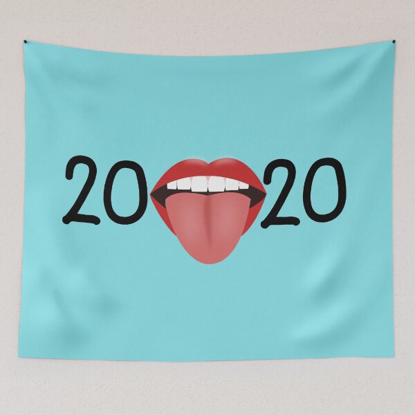 Item preview, sticking tongue out 2020 face mask designed and sold by designInk.