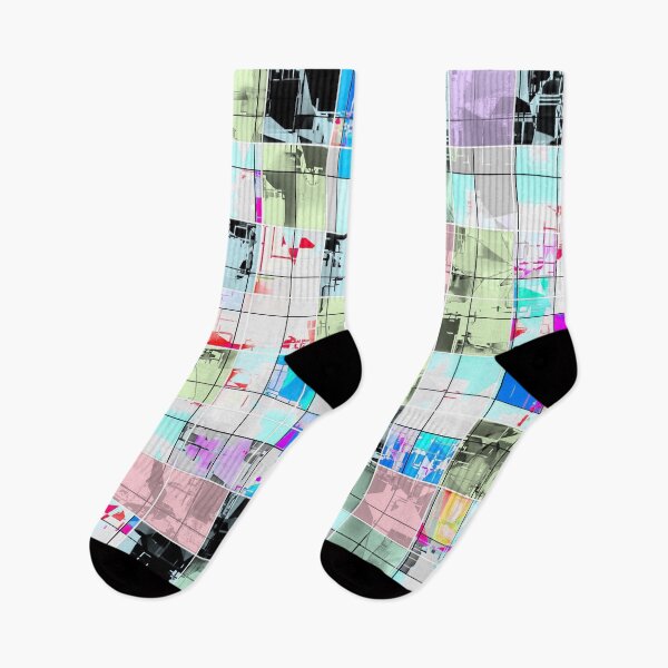 Item preview, geometric square pattern abstract in blue and pink designed and sold by Mrvell.