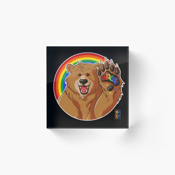BOBO LIKES TO WOOF - GAY PRIDE Acrylic Block