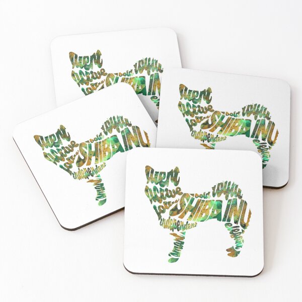 Item preview, Shiba Inu Typographic Watercolor Painting designed and sold by A Deniz Akerman.