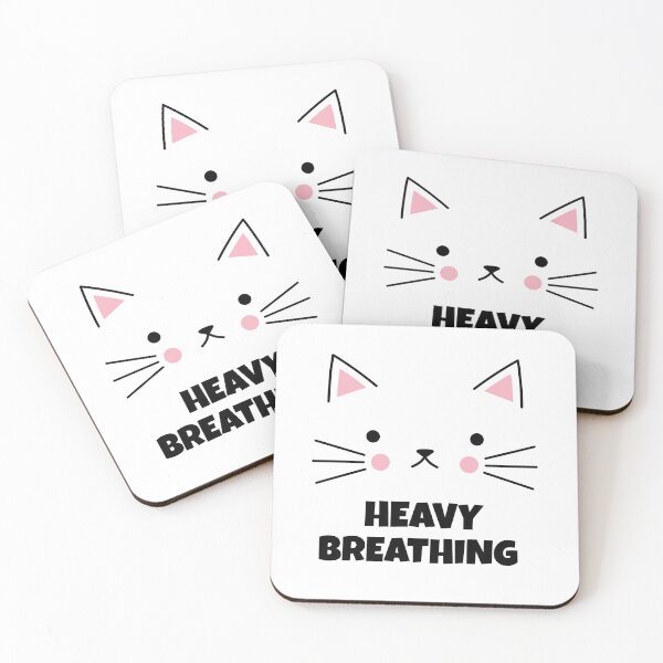 Item preview, Super cute catface with text "Heavy Breathing" designed and sold by Branjos.