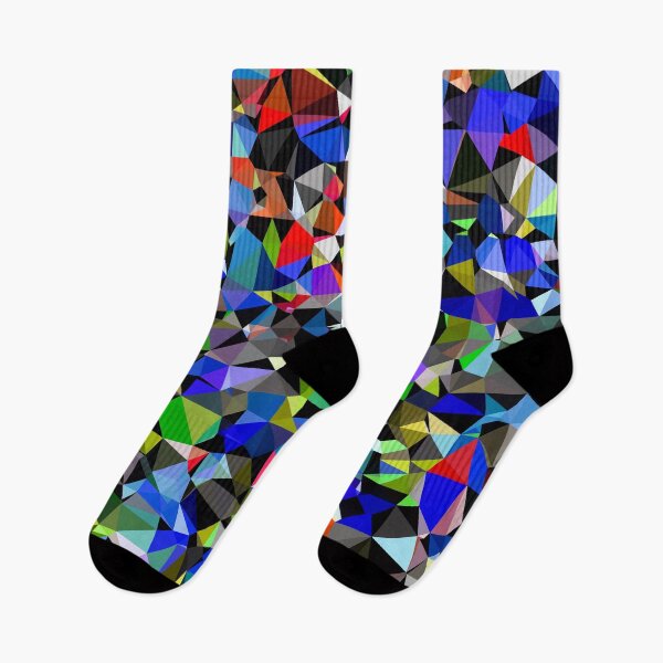 Item preview, geometric triangle polygon pattern abstract background in blue red green designed and sold by Mrvell.