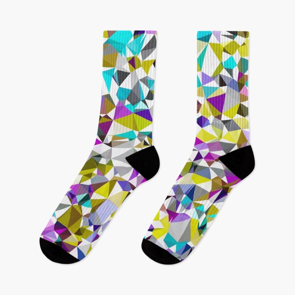 Item preview, geometric triangle polygon pattern abstract background in yellow blue pink designed and sold by Mrvell.