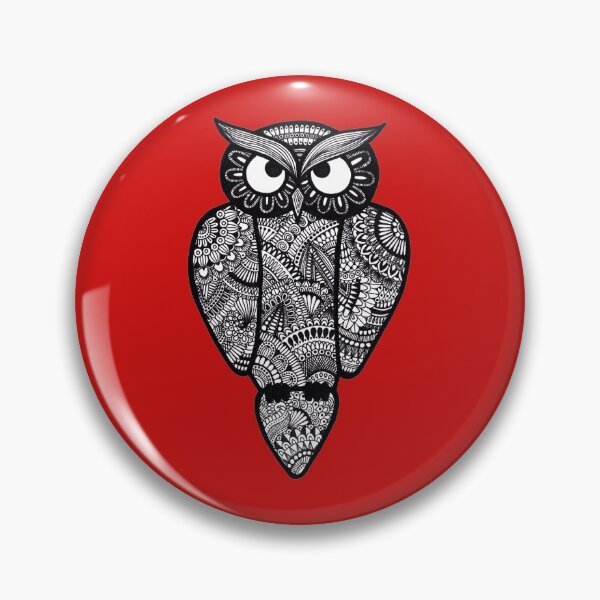 Item preview, Zentangle Owl (red) designed and sold by Calen  Picard-Carroll.
