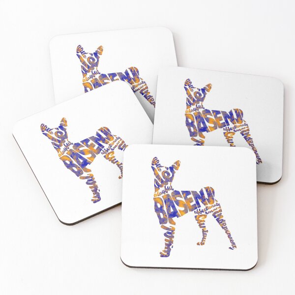 Item preview, Basenji Dog Typographic Watercolor Painting designed and sold by A Deniz Akerman.
