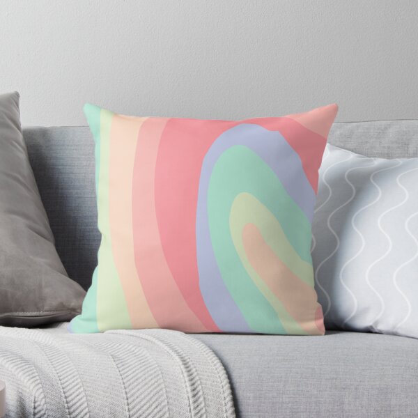 Pastel waves Throw Pillow
