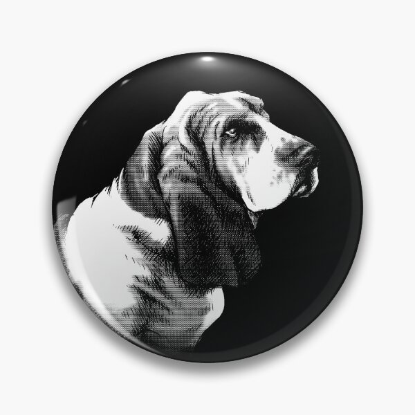 Artikelvorschau, Basset Hound Dog Portrait (einfarbig) entworfen und verkauft von MMMSdesigns.