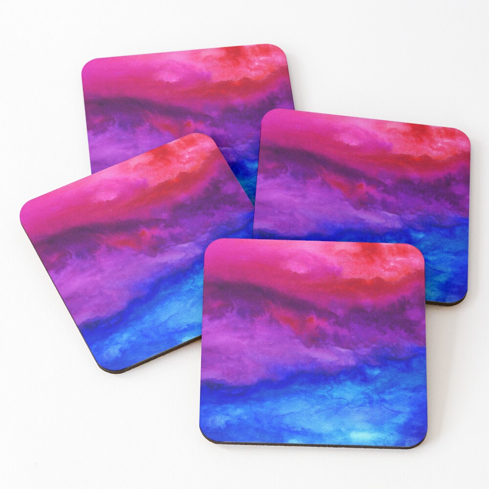 Here Now - Abstract Ombre Watercolor Coasters (Set of 4)