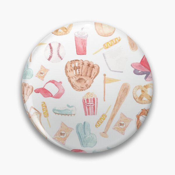 Item preview, Watercolor Baseball Pattern designed and sold by Harpley Design Studio.