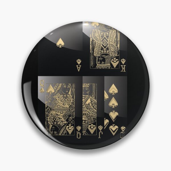Item preview, Royal Straight Flush of Spades in Gold over Black No.1 designed and sold by Serge Averbukh Art Studio.