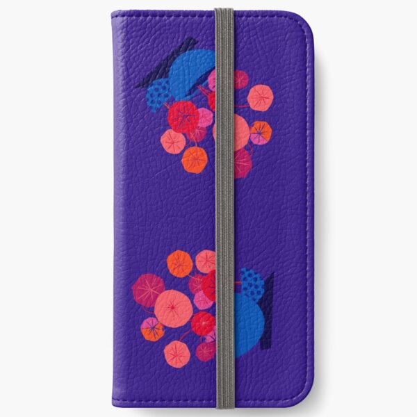Pileas – Illustration mit rot, orangen Pflanzen im blauen Topf iPhone Flip-Case