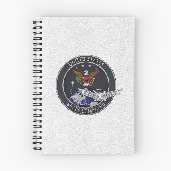 Item preview, United States Space Command Emblem with Space Operations Badge over White Leather designed and sold by Serge Averbukh Art Studio.
