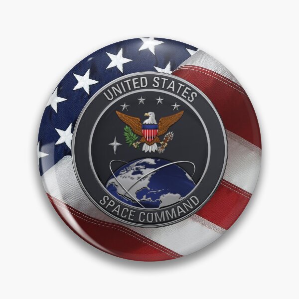 Item preview, United States Space Command - USSPACECOM Emblem over American Flag designed and sold by Serge Averbukh Art Studio.