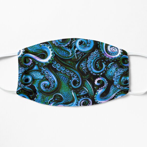 Blue Octopus Steampunk by Moose Disco Flat Mask