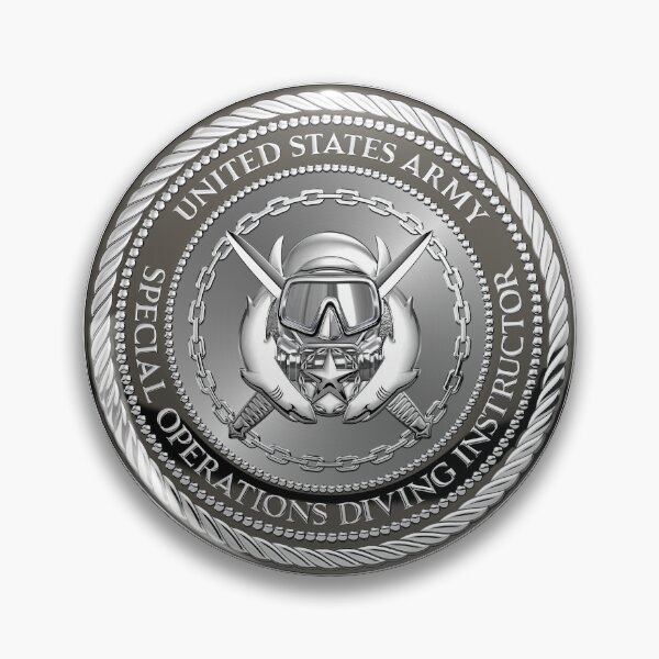 Item preview, U.S. Army Engineer Divers Special Operations Diving Instructor Badge Special Edition over White Leather designed and sold by Serge Averbukh Art Studio.