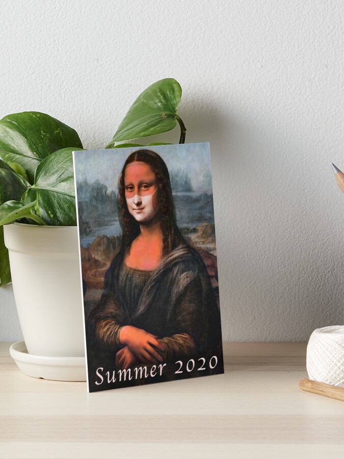 Mona Lisa Coronavirus Face Mask Tan Lines Art Board Print By Deetyndall Redbubble