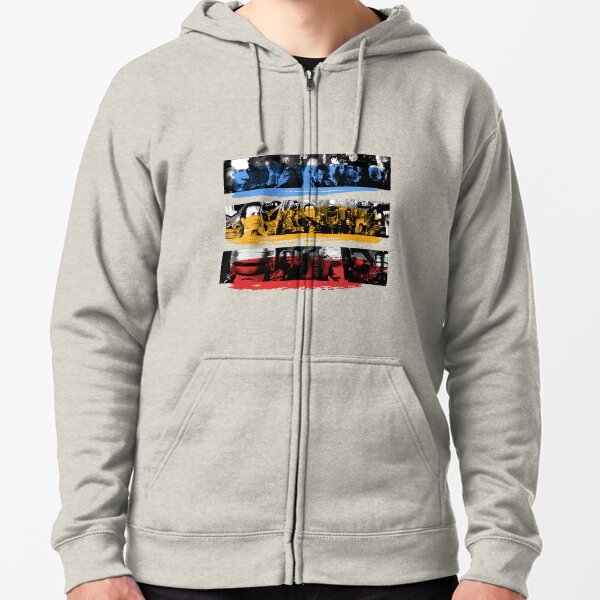 The Police Synchronicity Stripes Black Zip Up Sweatshirt Hoodie New Official