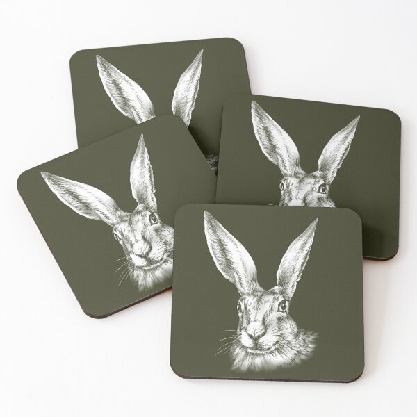 Item preview, Hare Animal Portrait (dark background) designed and sold by MMMSdesigns.