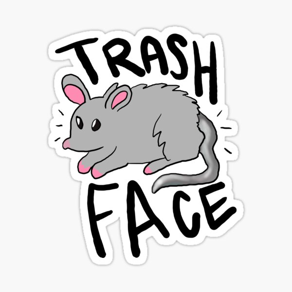 Trash Face Sticker Sticker