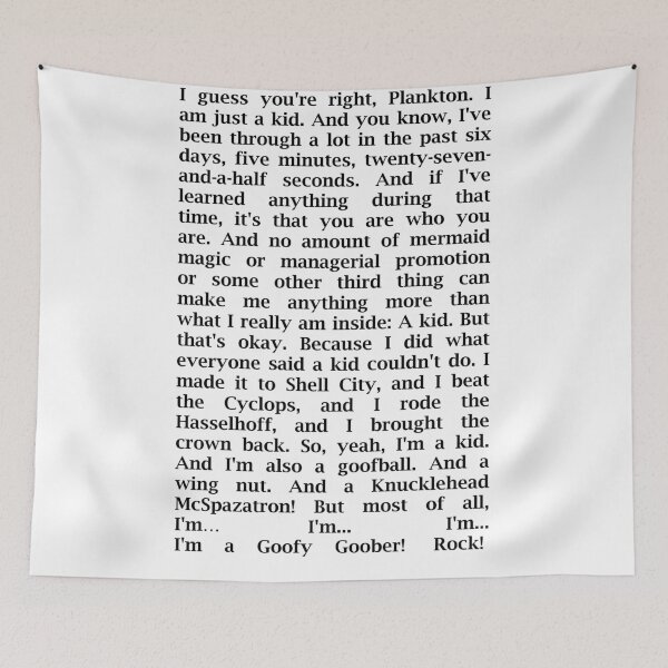 Item preview, I am Just a Kid Spongebob Speech designed and sold by quaintkoala.