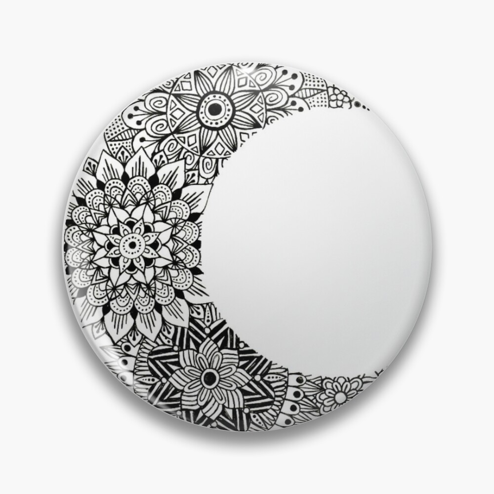 Crescent Moon Mandala (inverted color) Art Board Print for Sale