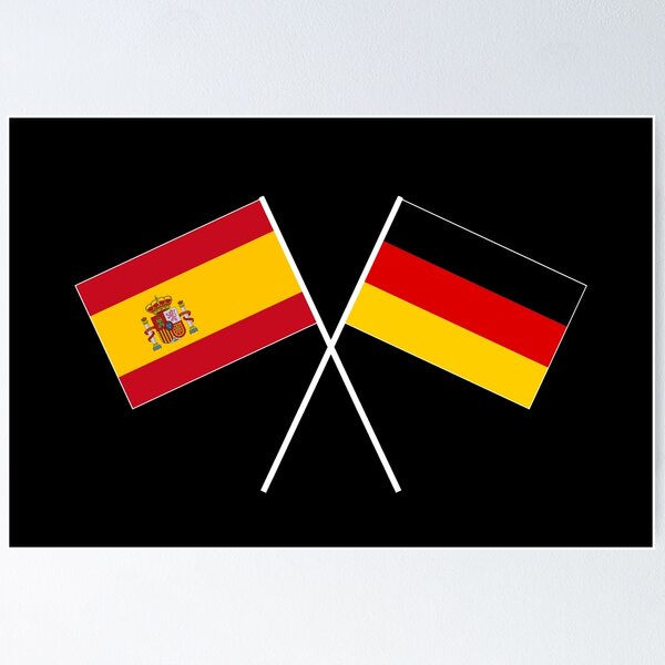 Item preview, Spain Germany friendship crossed flag designed and sold by GeogDesigns.