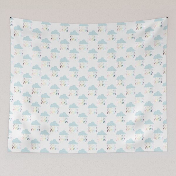 Item preview, Cloud and Dangle Colorful Raindrop Pattern designed and sold by digitalvintage.