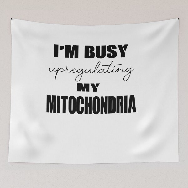 Item preview, Funny Tshirt, "I'm Busy Upregulating My Mitochondria", Exercise T Shirt, Paleo, Ketogenic, Ketosis, Longevity, Low Carb, Cotton Clothing designed and sold by Noui Barka.
