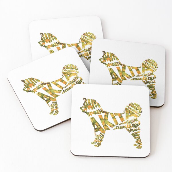 Item preview, Akita Inu Typographic Watercolor Painting designed and sold by A Deniz Akerman.