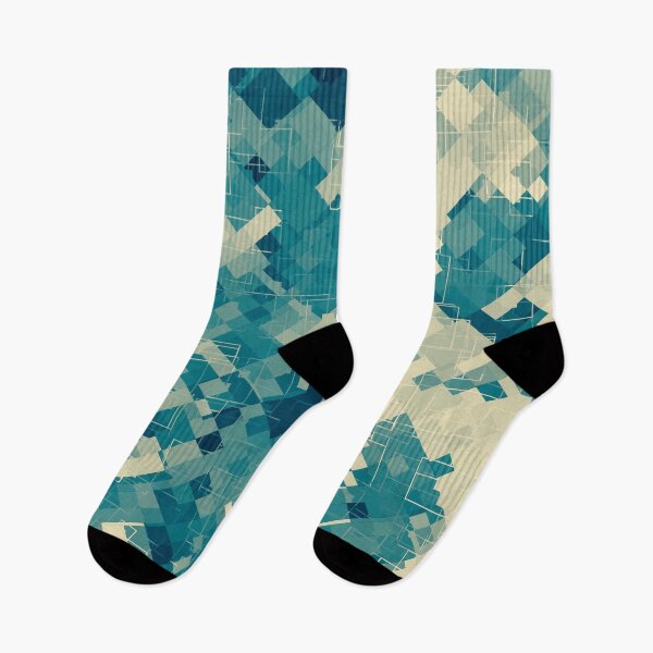 Item preview, blue geometric square pixel pattern abstract background designed and sold by Mrvell.