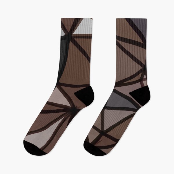Item preview, geometric triangle polygon pattern abstract in brown and black designed and sold by Mrvell.