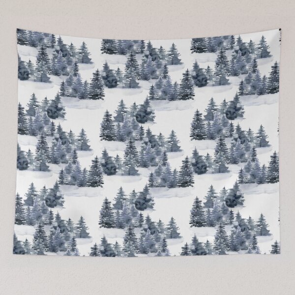 Item preview, Winter forest. Watercolor pine trees with show designed and sold by derbisheva.