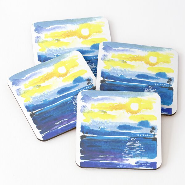 Item preview, Tropical Sunset Watercolor #4 designed and sold by BreonBliss.
