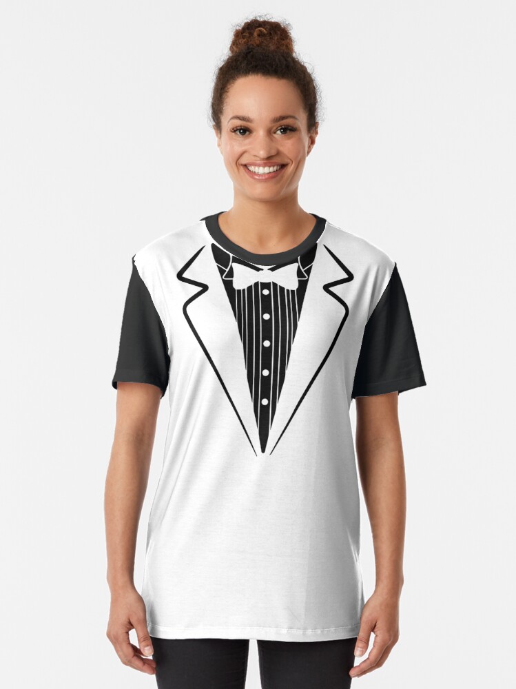 Alternate view of Fake Bow Tie, Tuxedo T-shirt Graphic T-Shirt