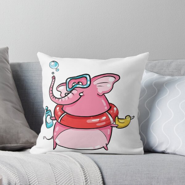 Item preview, Cute Pink Elephant Taking a Bath designed and sold by AnastasiaDesign.