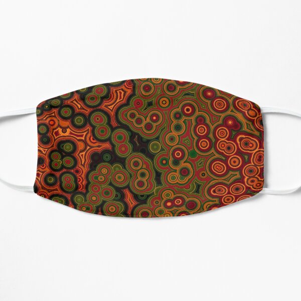 Retro Bubbles In Red Green Orange Mask