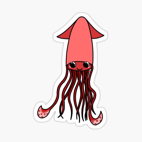 Kawaii Squid Stickers Redbubble - roblox calamari source