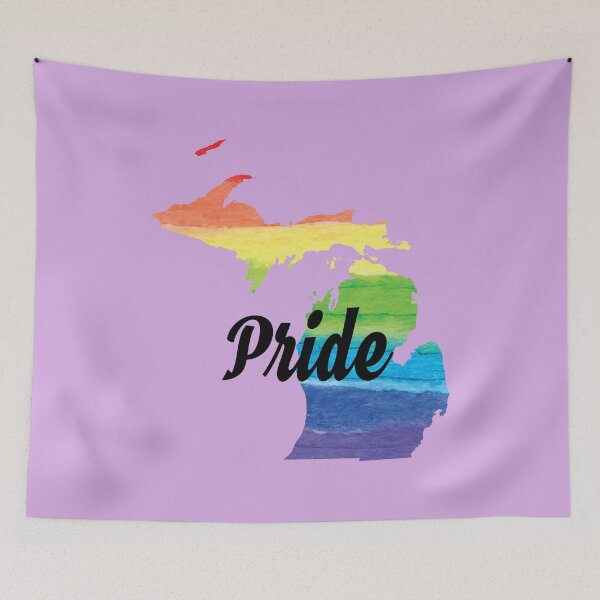 Item preview, Gay Pride Flag Michigan LGBT Month Lesbian Bisexual designed and sold by Tee Kaboom!.