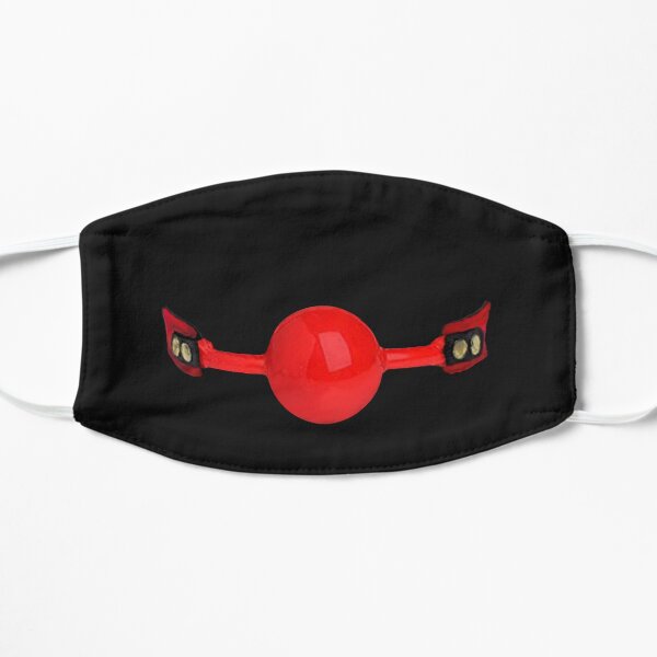 Red Rubber Ball Gag Flat Mask