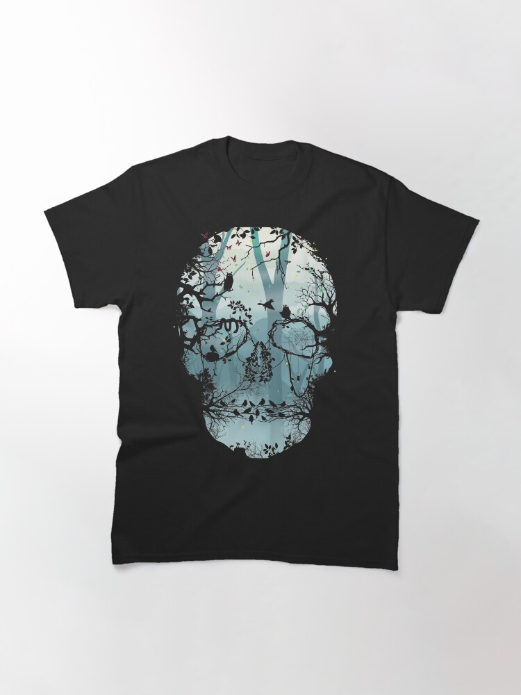 Thumbnail 3 of 7, Classic T-Shirt, Dark Forest Skull designed and sold by Sitchko.