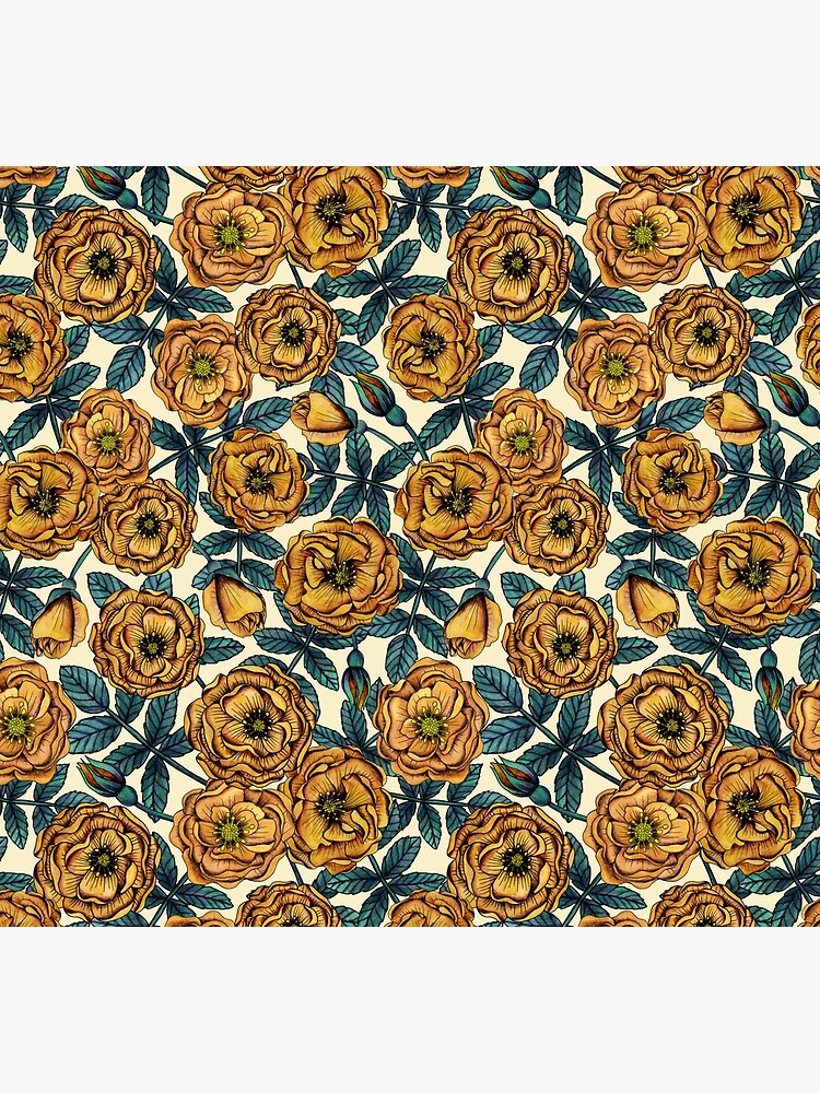 Discover Golden-Yellow Roses - Vintage-Inspired Floral/Botanical Pattern Socks