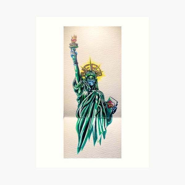 Fuerza/Strength Statue of Liberty COVID-19 Face Mask New York Tough Art Print