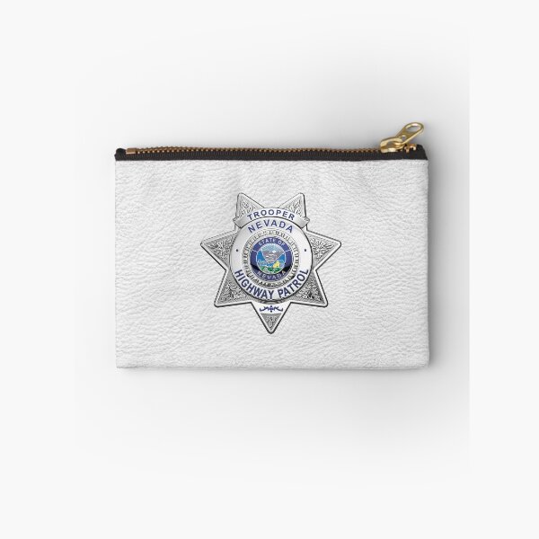 Item preview, Nevada Highway Patrol - NHP Trooper Badge over White Leather designed and sold by Serge Averbukh Art Studio.
